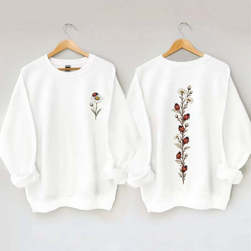 Vintage Ladybug Floral Sweatshirt