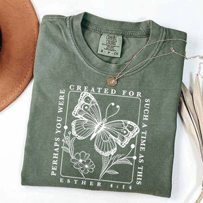 Bible Verse Esther 4:14 Butterfly Floral T-Shirt