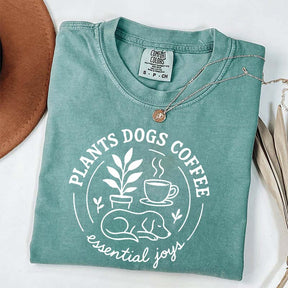 Cute Plants Dogs Coffee T-Shirt
