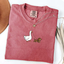 Goose and Dachshund Dog T-Shirt