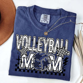 Checkered Volleyball Mom T-Shirt