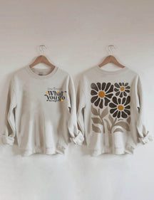 Sweat-shirt imprimé fleurs sauvages unisexe