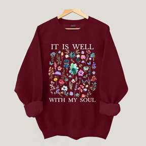 It Is Well Floral Religous Wildflowers Sweatshirt