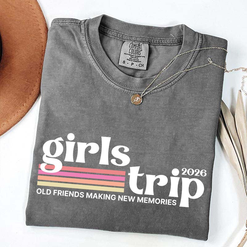 Custom Girls Trip Matching Friends Vacation T-Shirt
