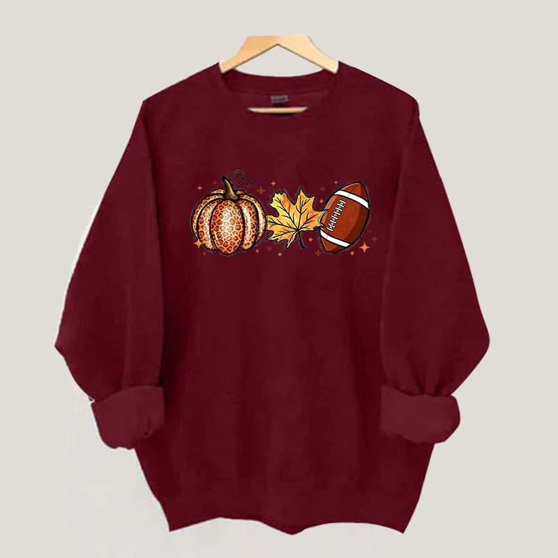 Fall Football Pumpkin Graphic Sweatshirt