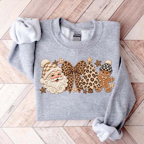 Leopard Christmas Comfort Colors Santa Sweatshirt