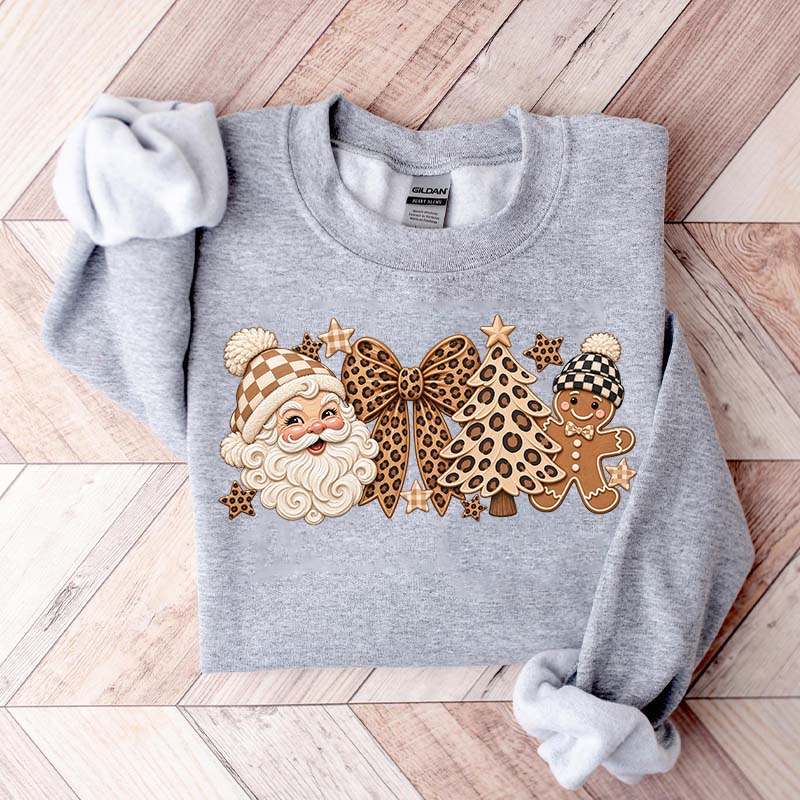 Leopard Christmas Comfort Colors Santa Sweatshirt