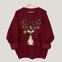 Vintage Reindeer Christmas Light Xmas Sweatshirt