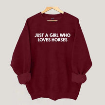 Minimalist Just A Girl Who Loves Horses Sweatshirt