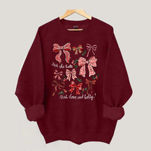 Christmas Coquette Bow Holiday Sweatshirt