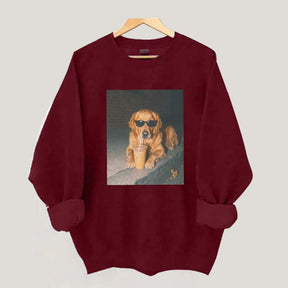 Golden Retriever Drinking Iced Coffee Sweatshirt
