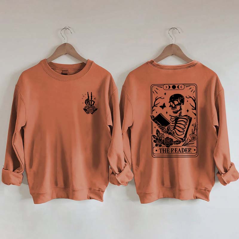 The Reader Tarot Card Front And Back Printing Sweatshirt