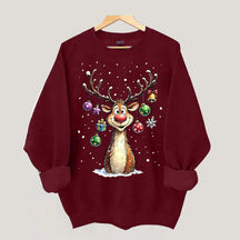 Cute Merry Christmas Vintage Reindeer Sweatshirt