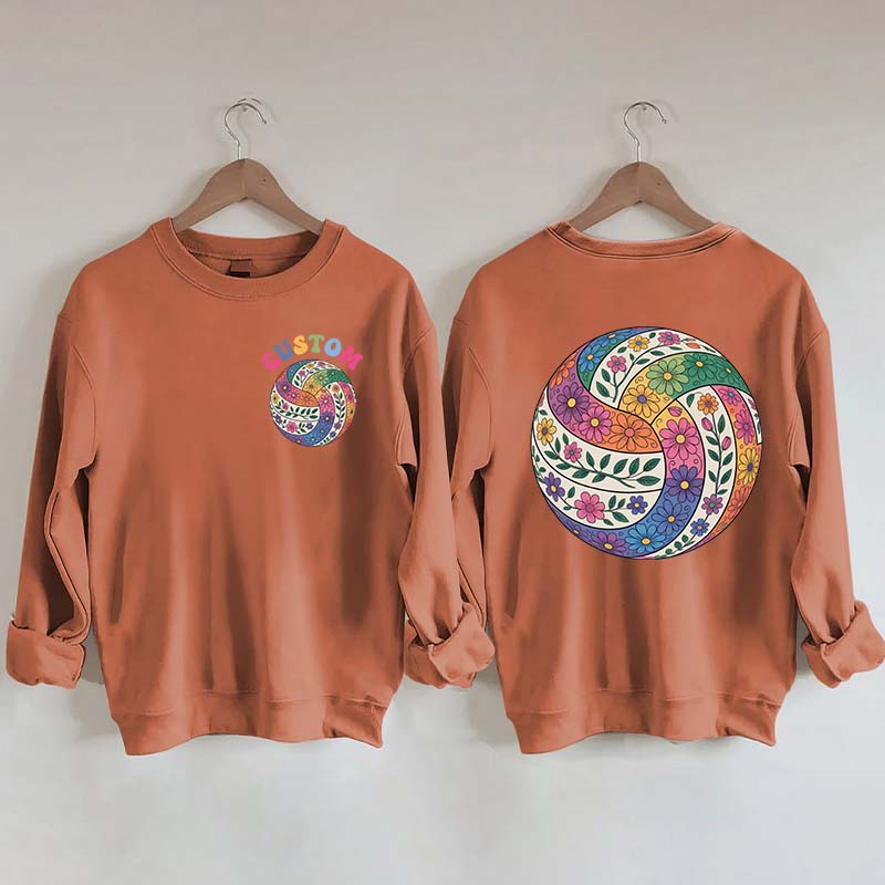 Personalized Volleyball Floral Sweatshirt