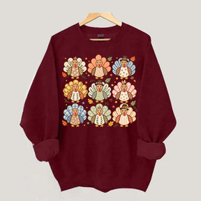 Boho Turkey Thanksgiving Preppy Fall Wild Sweatshirt