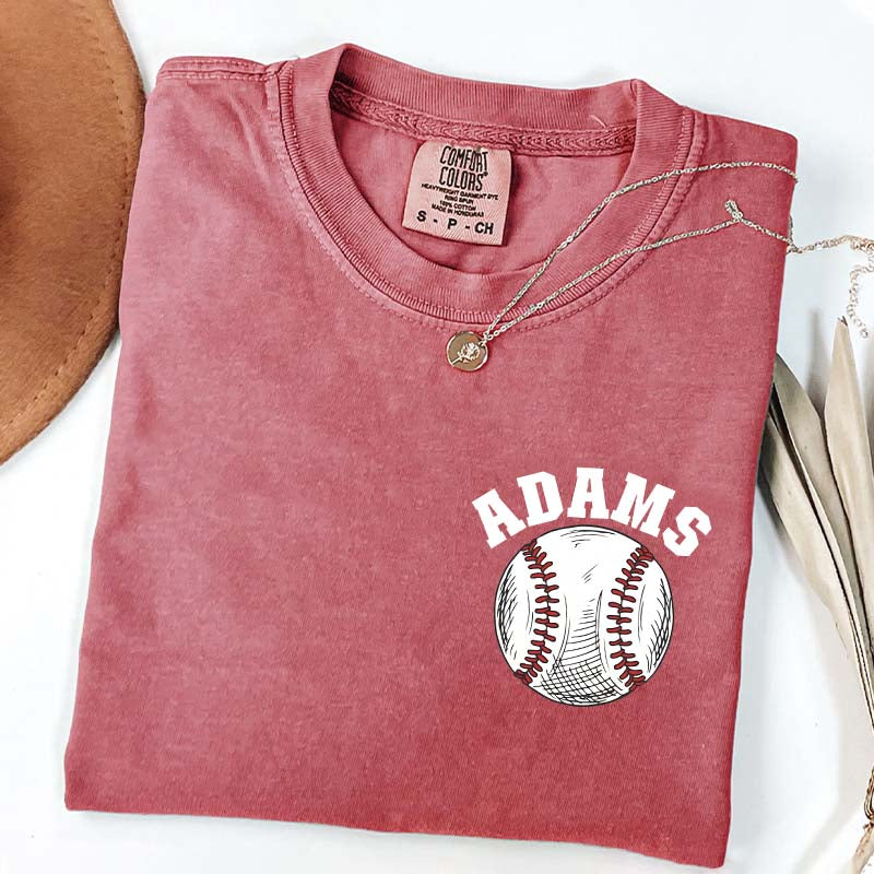 Custom Baseball Name Pocket  T-Shirt