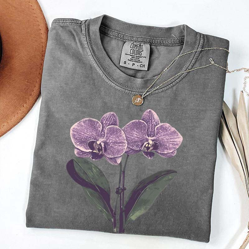Vintage Orchid Flower Lover T-Shirt