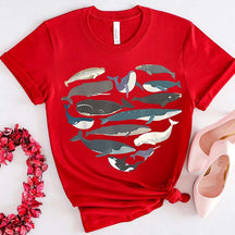 Whale Heart Graphic Ocean Lover T-Shirt