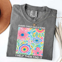 Music Teacher Appreciation Floral T-Shirt
