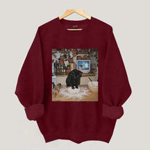 Halloween Black Cat Ghost Sweatshirt