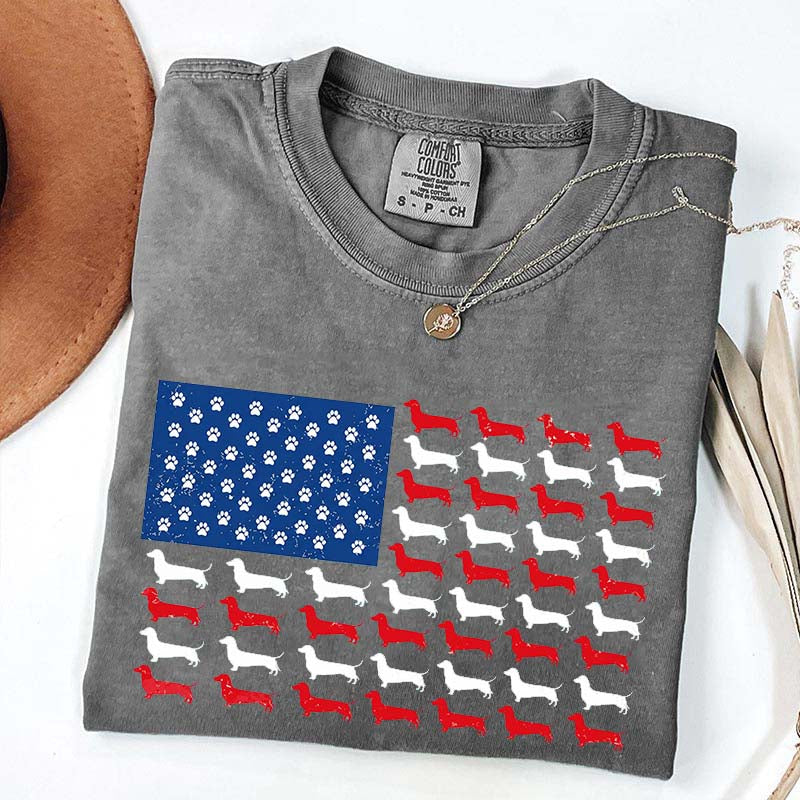 Dachshund American Flag T-Shirt