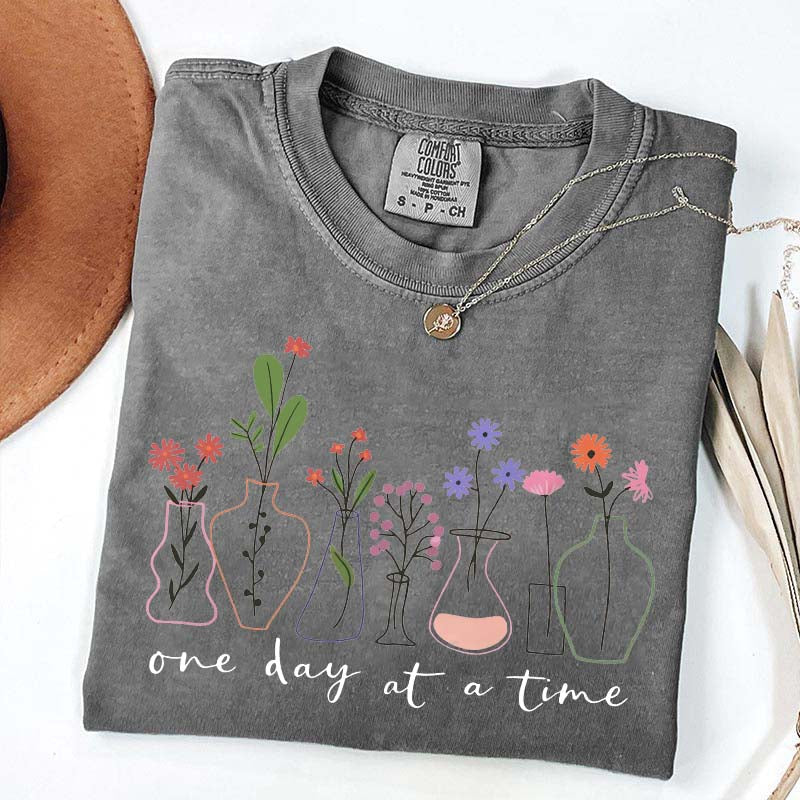 One Day At a Time Positive Quotes T-Shirt
