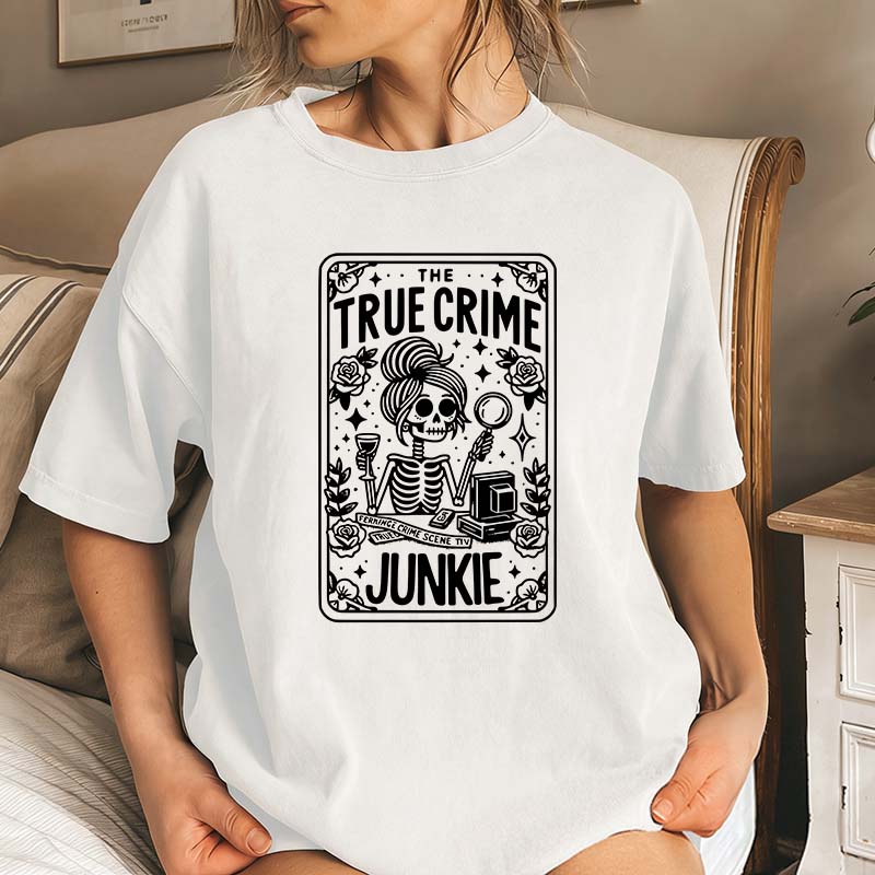 True Crime Junkie Tarot Card T-Shirt