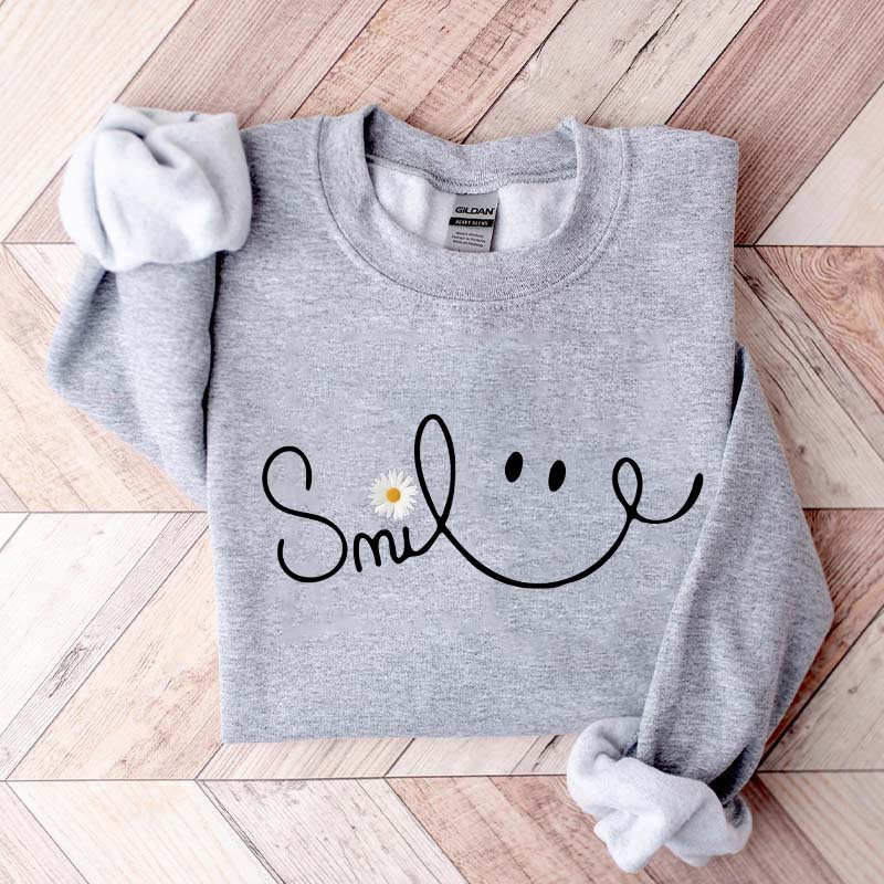 Cute Fall Daisy Smile Sweatshirt