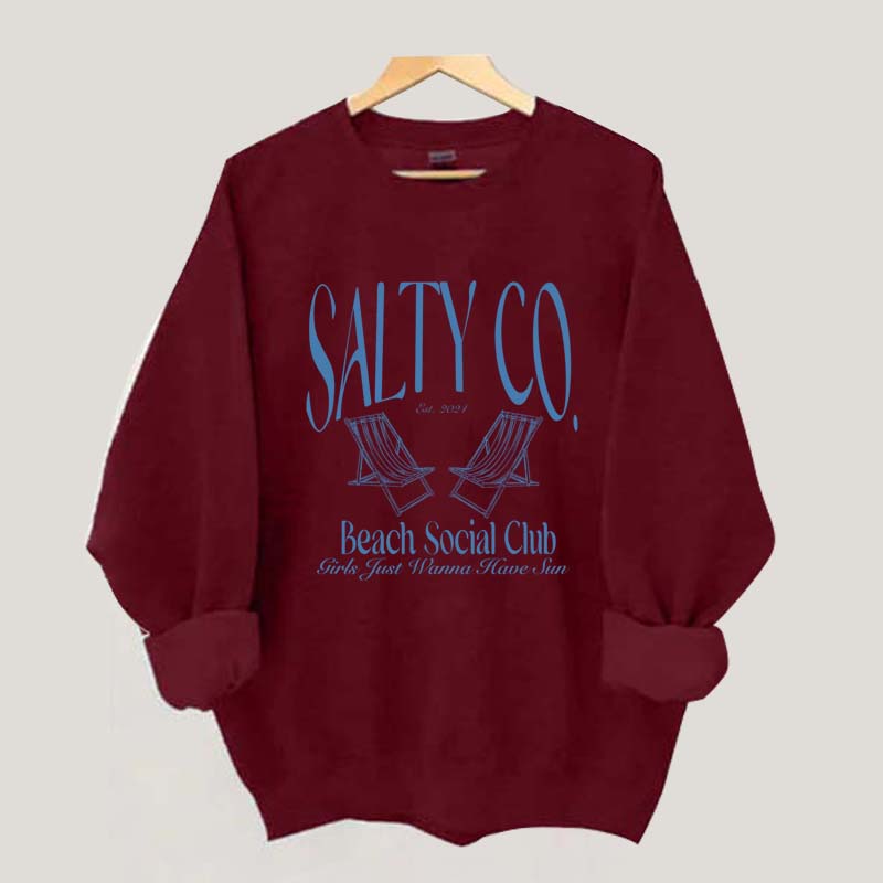 Custom Salty Co Beach Social Club Sweatshirt
