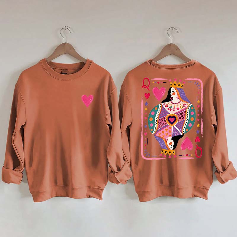 Vintage Queen of Hearts Graphic Sweatshirt
