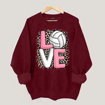 Leopard Print Love Volleyball Sweatshirt