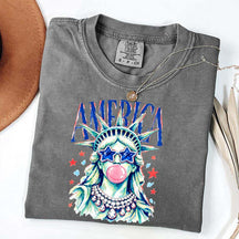 America Statue of Liberty Blowing Bubble Gum T-Shirt