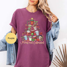 Merry And Caffeinated Christmas Tree T-Shirt