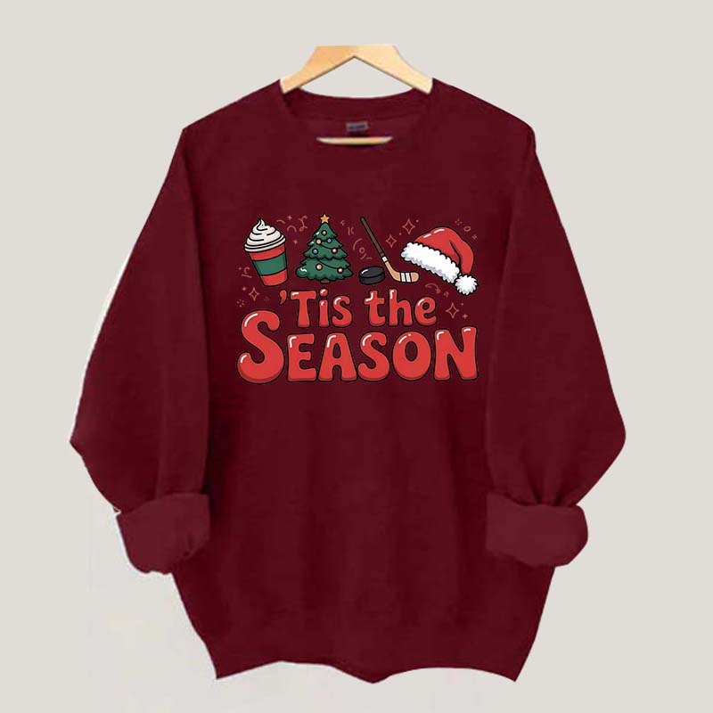 Christmas Tis The Season Hockey Sweatshirt