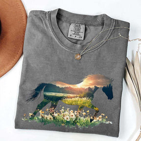 Comfort Colors Floral Horse Lover Cute T-Shirt