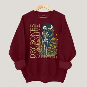 Dry Bones Come Alive Catholic Boho Floral Sweatshirt