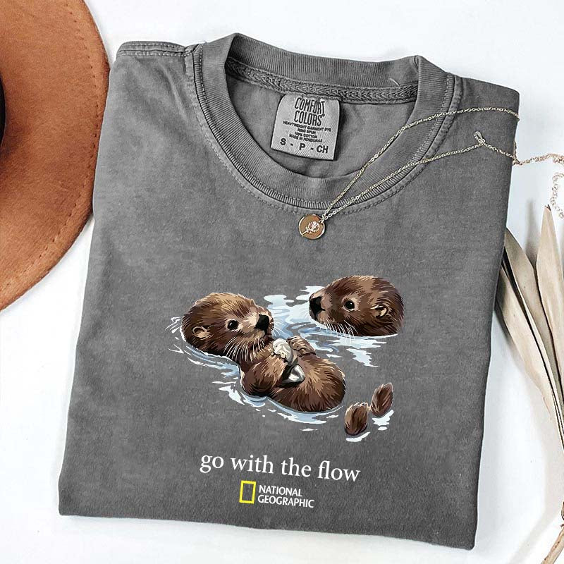 National Geographic Otters Go With The Flow T-Shirt