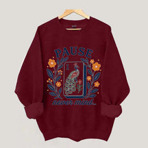 Pause Nevermind Peacock Mahjong Sweatshirt
