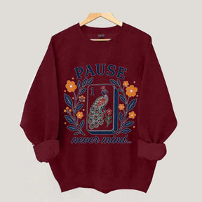 Pause Nevermind Peacock Mahjong Sweatshirt