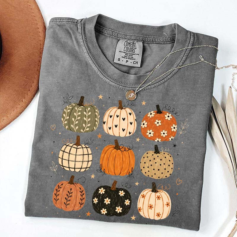 Boho Pumpkin Harvest Season Halloween T-Shirt