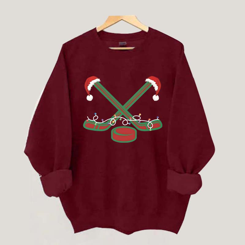 Christmas Ice Hockey Xmas Sport Sweatshirt