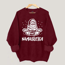 Namasleigh Funny Santa Christmas Sweatshirt
