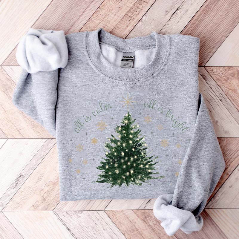 Minimal Chic Holiday Bright Christmas Tree Sweatshirt