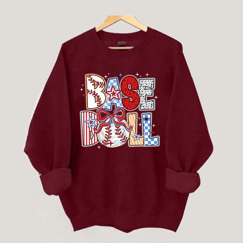 Baseball Coquette Bow Game Day Sweatshirt