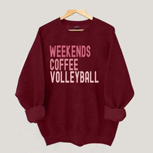 Weekend Coffee Volleyball Pink Sweatshirt