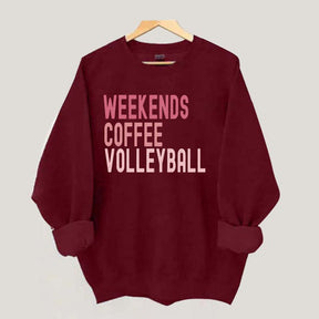 Weekend Coffee Volleyball Pink Sweatshirt