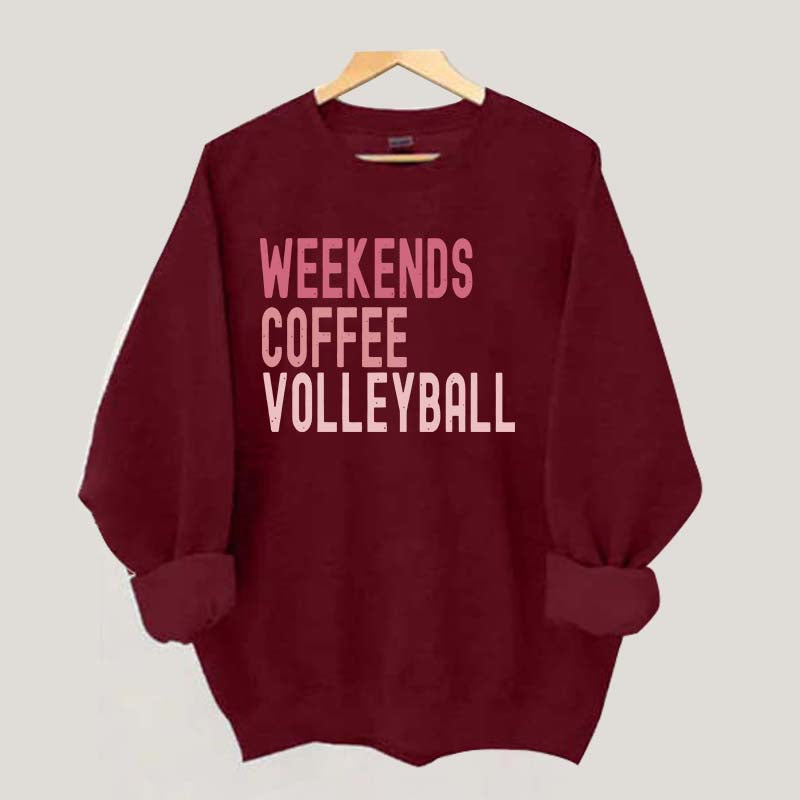 Weekend Coffee Volleyball Pink Sweatshirt