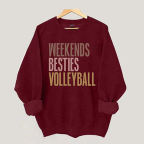 Weekends Besties Volleyball Sweatshirt