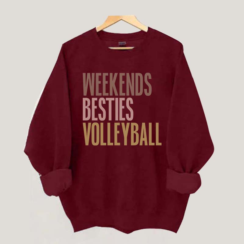 Weekends Besties Volleyball Sweatshirt