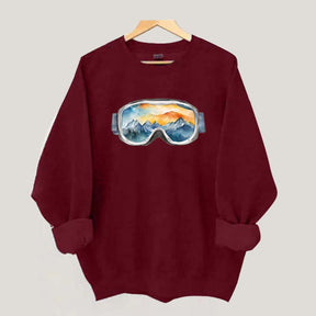 Ski Goggles Watercolor Sweatshirt